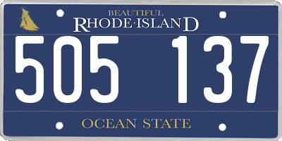 RI license plate 505137