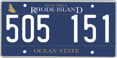 RI license plate 505151