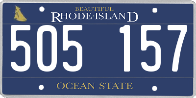 RI license plate 505157