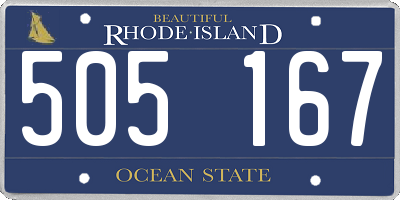 RI license plate 505167