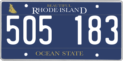 RI license plate 505183