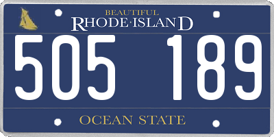 RI license plate 505189