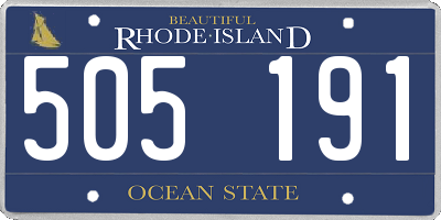 RI license plate 505191