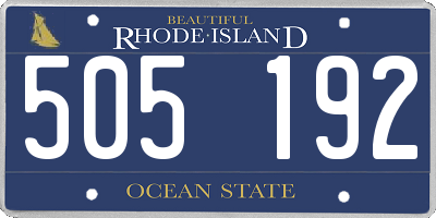 RI license plate 505192