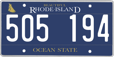 RI license plate 505194