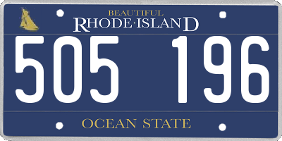 RI license plate 505196