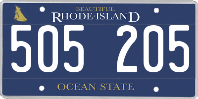 RI license plate 505205