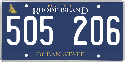 RI license plate 505206