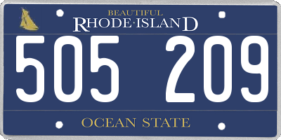 RI license plate 505209