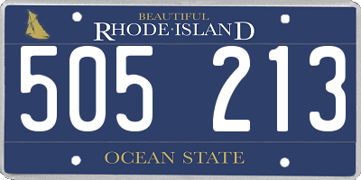 RI license plate 505213