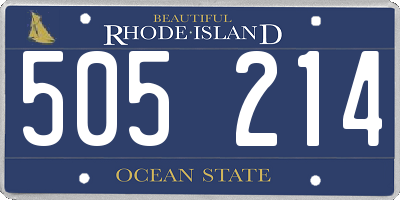RI license plate 505214