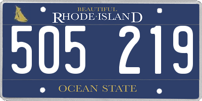 RI license plate 505219