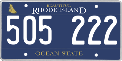 RI license plate 505222