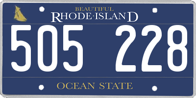 RI license plate 505228