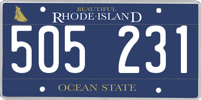 RI license plate 505231