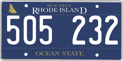 RI license plate 505232