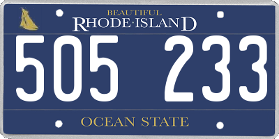 RI license plate 505233