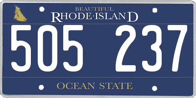 RI license plate 505237