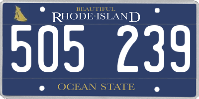RI license plate 505239