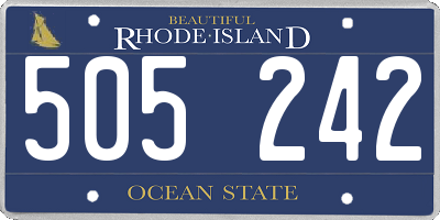 RI license plate 505242