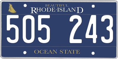 RI license plate 505243