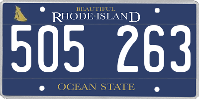 RI license plate 505263