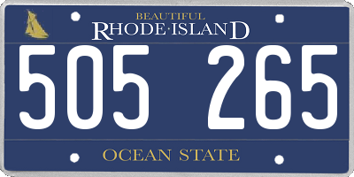 RI license plate 505265
