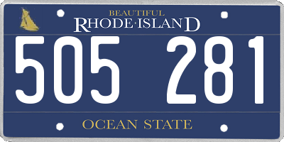 RI license plate 505281