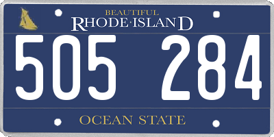RI license plate 505284