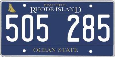 RI license plate 505285