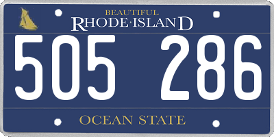 RI license plate 505286