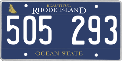 RI license plate 505293