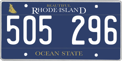RI license plate 505296