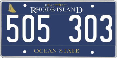RI license plate 505303