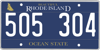 RI license plate 505304