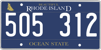 RI license plate 505312