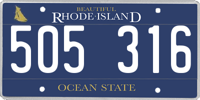 RI license plate 505316