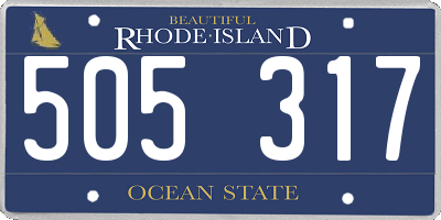 RI license plate 505317