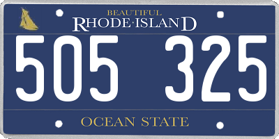 RI license plate 505325