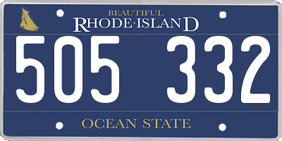 RI license plate 505332