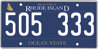 RI license plate 505333