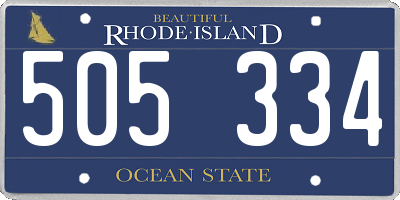 RI license plate 505334