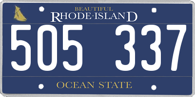 RI license plate 505337