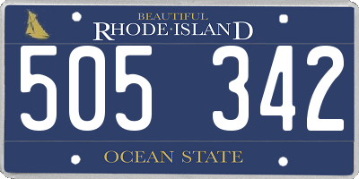 RI license plate 505342
