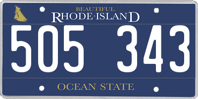 RI license plate 505343