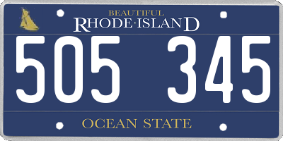 RI license plate 505345
