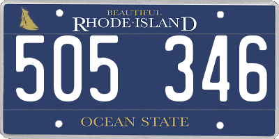 RI license plate 505346
