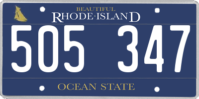 RI license plate 505347