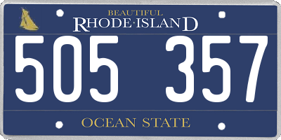 RI license plate 505357