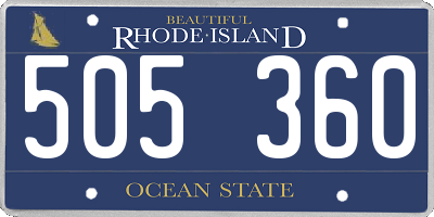 RI license plate 505360